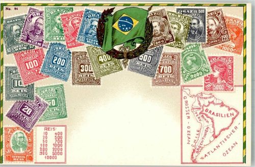 Briefmarken Phila Brasilien Lithographie