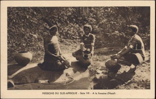 um 1920/30 Afrika, Mission von Süd-Afrika, Frauen am Brunnen (Natal)