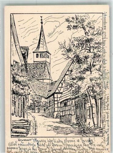 73630 W7064 Grunbach , Rems Künstlerkarte Dionysiuskirche