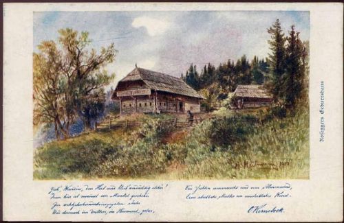 um 1910/20 Landschaft, Gedicht, Geburtshaus Peter Rosegger, Nr. 144,Deutscher Schulverein