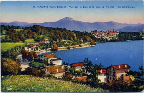 um 1910/20 Hendaye, cote Basque, Ort am See,Tito AKU1
