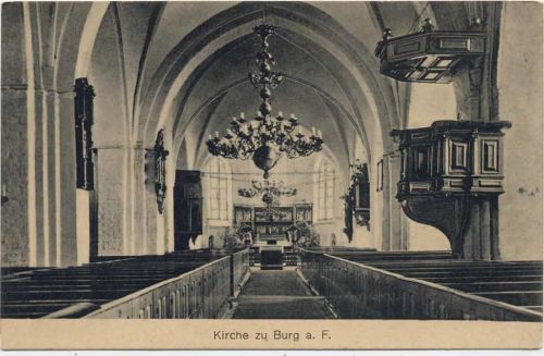 um 1910/20 Burg, Kirche,H. Lafrentz AKU1