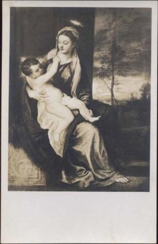 um 1910/20 Maria mit dem Kind, Alte Pinakothek München, Religion, Künstler-AK,sign. Tizian AKU1