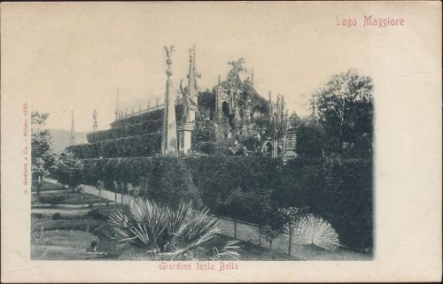 um 1895 Isola Bella im Lago Maggiore, Palast mit Garten,G. Modiano e Co. Milano