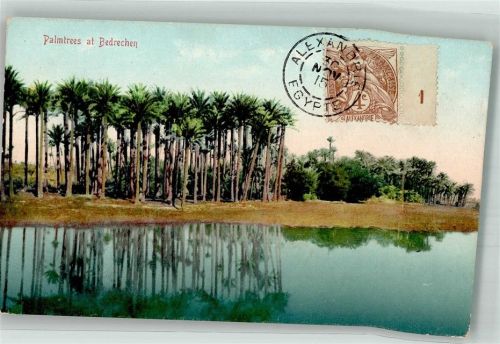 Alexandria 1915 Palmtrees at Bedrechen Marke bildseitig