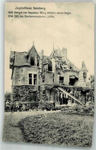 Donchery 1914 WK I Jagd- Schloss Donchery zerstört