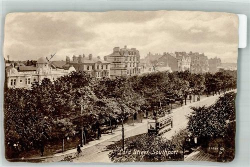 Southport Foto AK Straßenbahn Lord Steeet