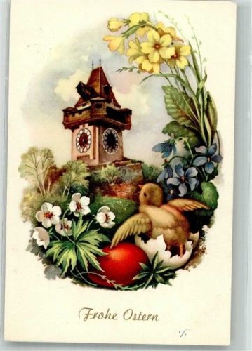 Graz Frohe Ostern Uhrturm Küken Ei