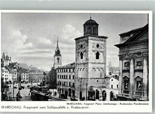 Warschau Schlossplatz Krakauer Straße Straßenbahn