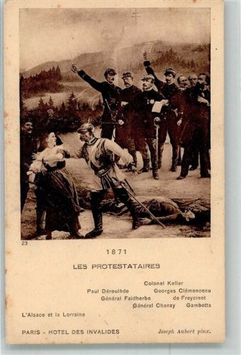 Paris sign. Aubert Joseph Die Protestierenden 1871 Hotel des Invalides