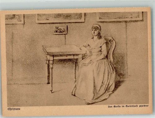 Weimar 1932 Christiane von Goethe im Gartenhaus gezeichnet