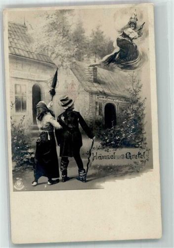 1912 Szene aus dem Märchen mit Hexe auf Besenstil NPG 181/2