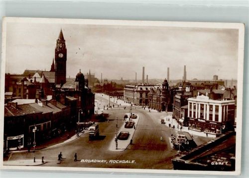 Manchester 1947 Rochdale Omnibus Kirche Broedway