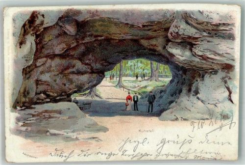 Lichtenhain 1900 Kuhstall sign. Nöther Künstlerkarte