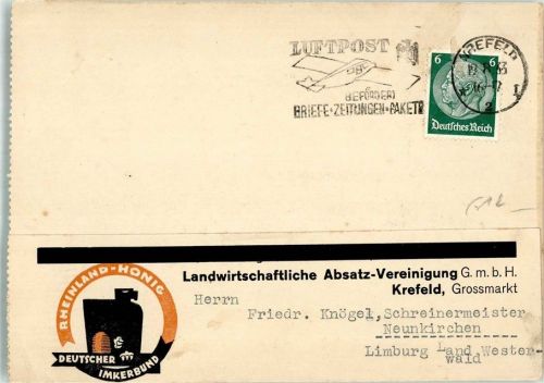 Krefeld 1933 Rheinland-Honig Deutscher Imkerbund Landwirtschaftliche Absatz-Vereinigung