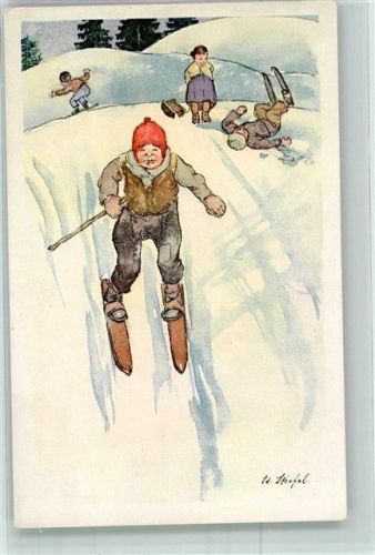 sign. Stiefel Ed. Kinder skifahren