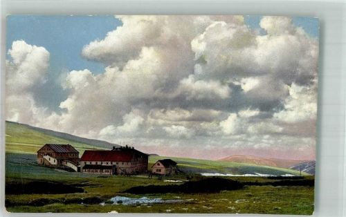Wiesenbaude Foto AK Riesengebirge Stimmungsbild Photochromie