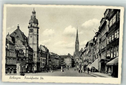 Altenburg Markt mit Rathaus und Brüderkirche Litfaßsäule