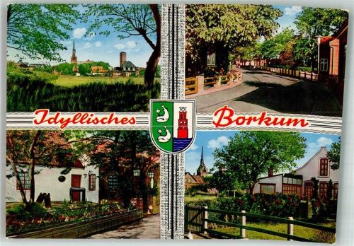 Borkum Verträumte Winkel Kirche Wappen Leuchtturm Wal