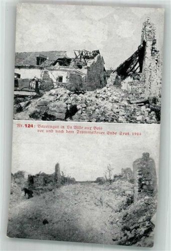 10500 La Ville-aux-Bois Foto AK WK I Trümmer 1915