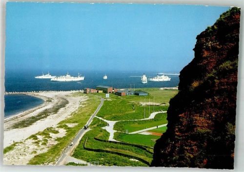 Helgoland Nordoststrand mit Jugendherberge und Seebäderschiffen Fotograf Otto Schulze