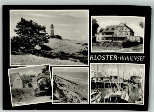 Kloster Leuchtturm FDGB-Erholungsheim Hitthim Klostermauer Strand Hafen VEB Bild und Heimat