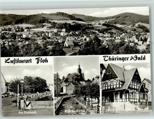 Floh Gesamtansicht Am Flohbach Blick zur Kirche FDGB-Erholungsheim Einheit