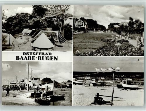 Baabe Zeltplatz Strandpromenade Dampferanlegestelle Strand 4-Bildaufnahme