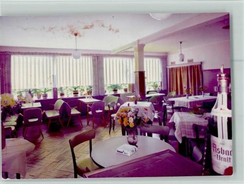 Hesselbach Café Marburger Innenaufnahme Asbach Uralt Blumenstrauß