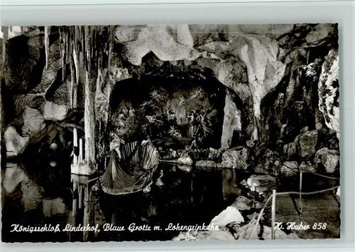 Linderhof Königsschloss Linderhof Blaue Grotte mit Lohengrinkahn
