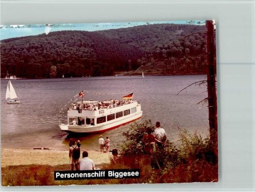 59939 W5787 Bigge FOTO KEINE AK Personenschiff Biggesee Segelboot