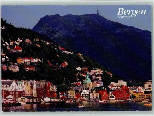 Bergen Hafen und Berg Ulriken Luftpost