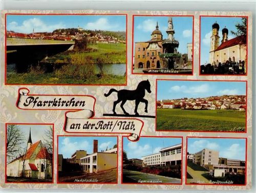 Pfarrkirchen Altes Rathaus Brunnen Hauptschule Gymnasium Verb.-Berufsschule AKU2