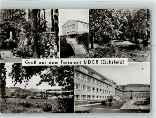 Uder Mariengrotte mit Altar FDGB-Erholungsheim Paul Wojkowski Partie an der Leine Gesamtansicht Maxim-Gorki-Oberschule Mehrfachaufnahme