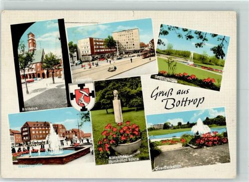 Bottrop Rathaus Altmarkt Stadtgarten Wasserspiele Alexander v. Humboldt-Büste Overbeckshof