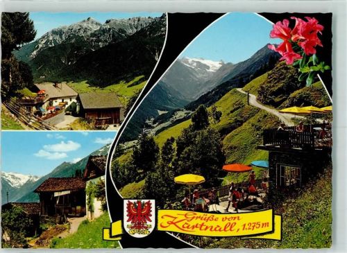 Neustift Jausenstation Kartnall Blick gegen Serles Zuckerhütl Terrasse mit Unterbergtal und Stubaier Gletscher