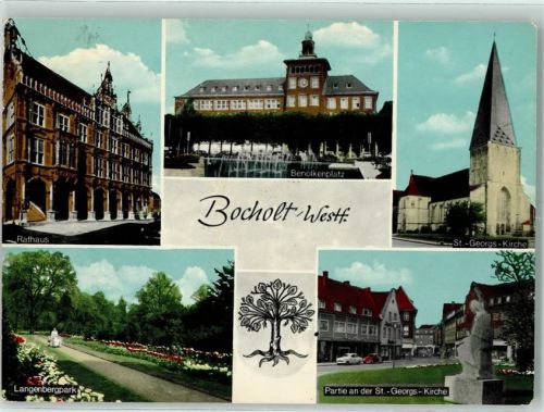 Bocholt Rathaus Benölkenplatz St.-Georgs-Kirche Langenbergpark Partie an der St.-Georgs-Kirche