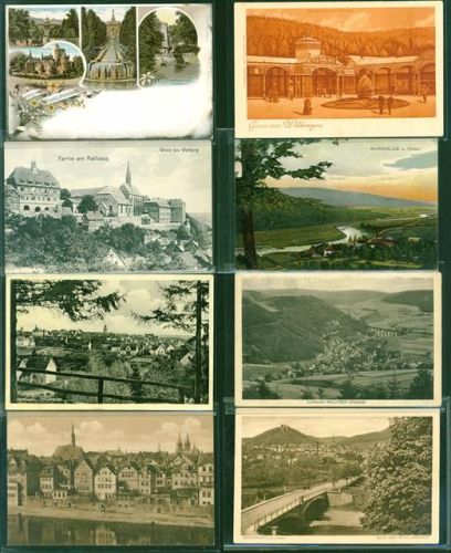 West Deutschl. alte plz. 3500er Lot mit 18 AK, 1899-1959; überwiegend gute Erhaltung, größtenteils gelaufen