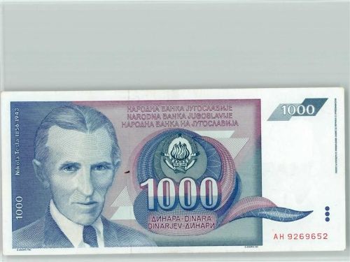 Jugoslawische 1000 Dinar Banknote