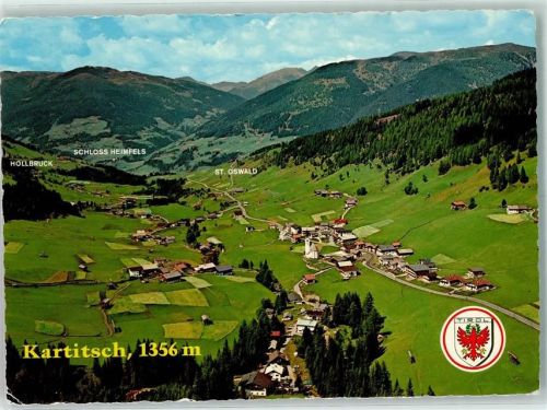 Kartitsch Fliegeraufnahme mit Hollbruck Schloss Heimfels St. Oswald