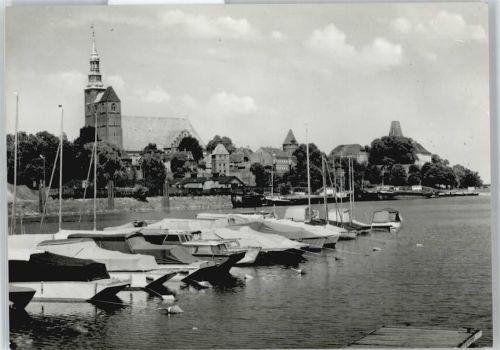 Tangermünde Hafen Fluss Schiff Baum Haus