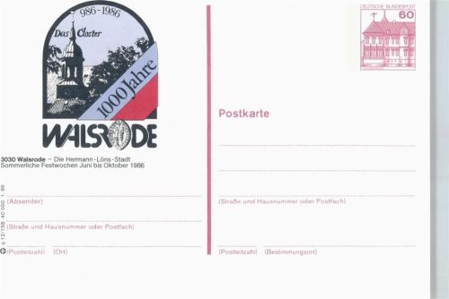 Walsrode Ganzsache 12/158-1.86 , Festwochen