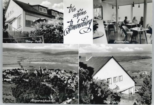 Amöneburg Fliegeraufnahme, Pension, Konditorei Burg-Café