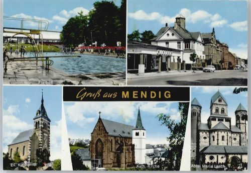 56743 W5442 Mendig - Schwimmbad Kirche Straße Auto