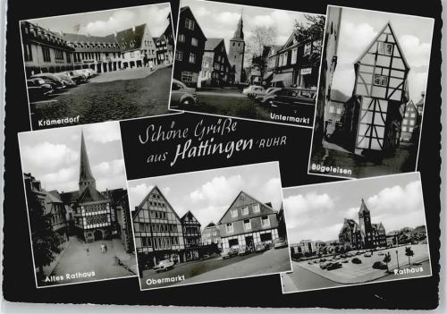 Hattingen Rathaus Markt Auto Kirche Fußgänger