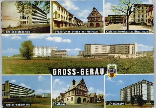 Groß-Gerau Schule, Rathaus, Krankenhaus, Landratsamt, Stadthaus
