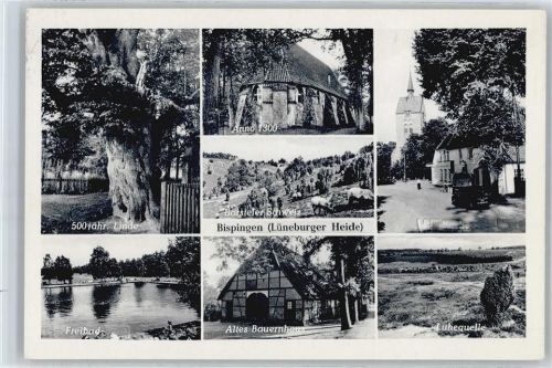 29646 W3045 Bispingen - Schwimmbad, Bauernhaus, Kirche, Luhequelle