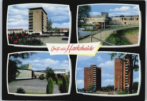 Harksheide Rathaus Blumen Auto Laterne Baum