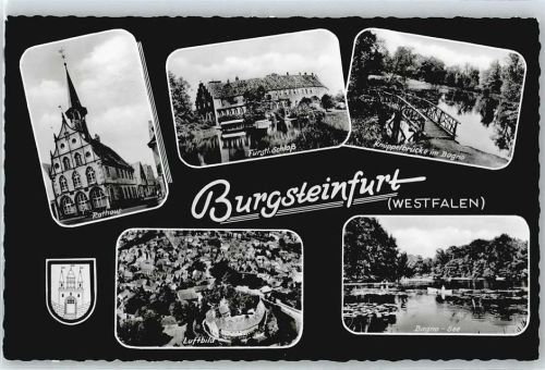 Burgsteinfurt Brücke See Boot Fliegeraufnahme Rathaus Schloss