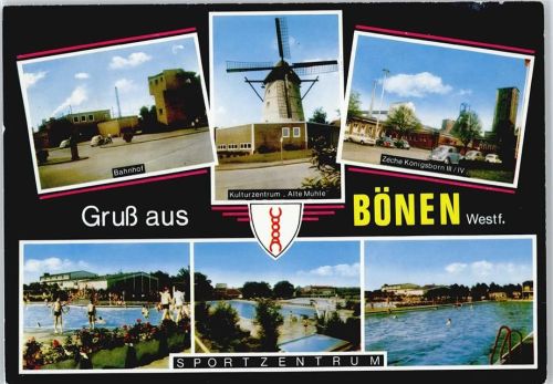 Bönen Mühle Bahnhof Schwimmbad Zeche Wappen
